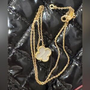 NOT van cleef and arpels  just a necklace gold hardware & mother of pearl charm